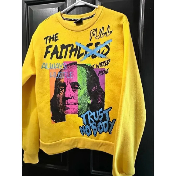 Switch Remarkable Men's Yellow Long Sleeves Crew Neck Sweatshirt Size Medium - Picture 3 of 4